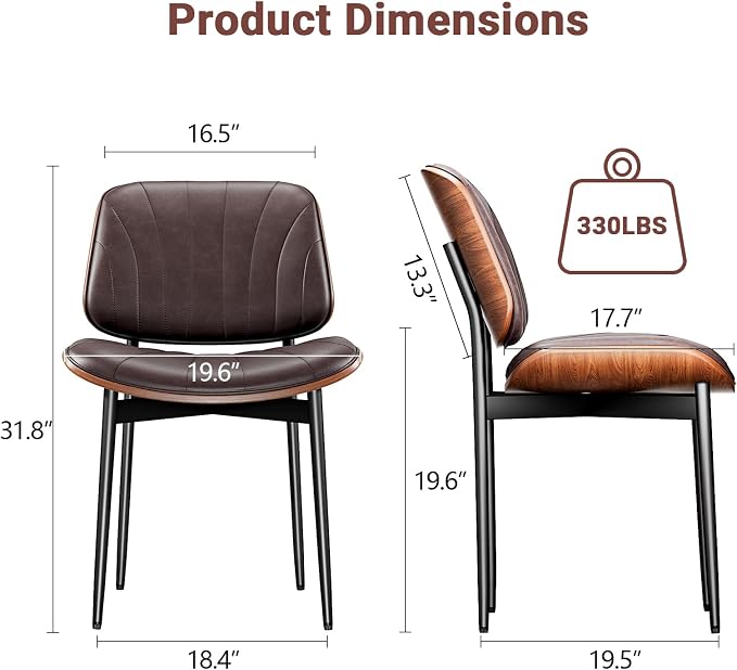 YaFiti Dining Chairs Set of 4, Dining Room and Kitchen Chairs, Mid Century - Image 2