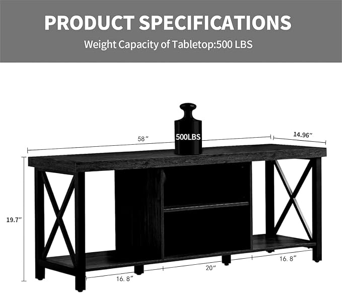 GAZHOME TV Stand for TV up to 65 Inches, TV Cabinet - Image 2