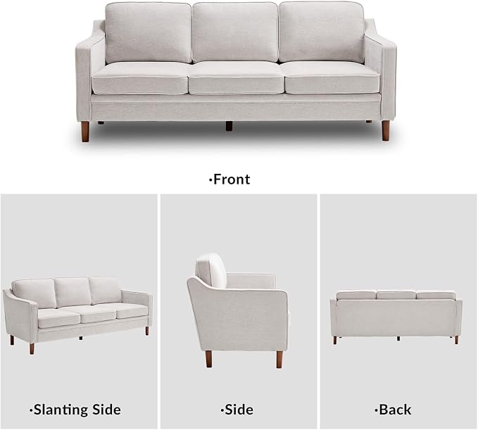 Kingfun Living Room Furniture Sets, 3 Seater Couch and 2 Armchair, Mid Century - Image 8