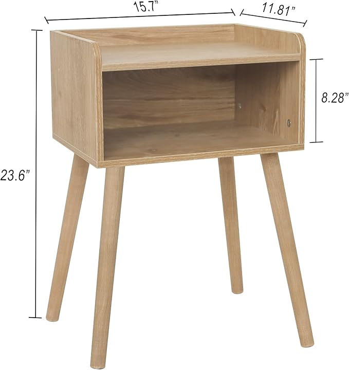 MaxSmeo End Tables Set of 2, Mid Century Modern Side Table Bedroom - Image 3