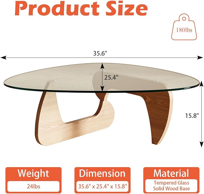 Modern Coffee Table for Living Room and Small Spaces, 35.6" x 25.4" x 15.8" - Image 2