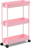 SPACEKEEPER Slim Rolling Storage Cart, 3 Tier Bathroom Organizer Utility Cart by SPACEKEEPER