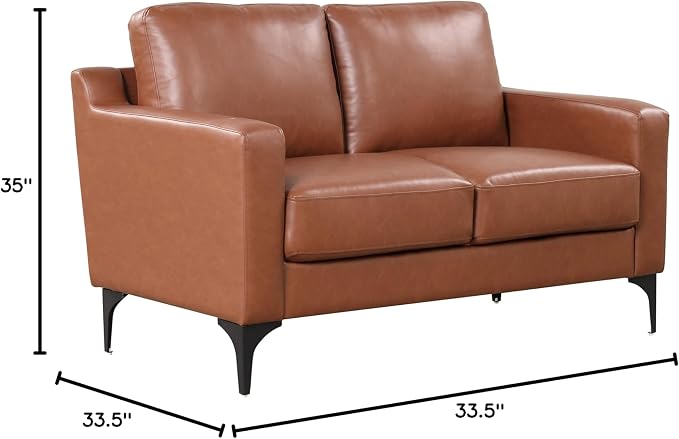 Serta Triton 55.5" Loveseat, Transitional Modern, Dreamcoil Comfort, Metal Legs - Image 2