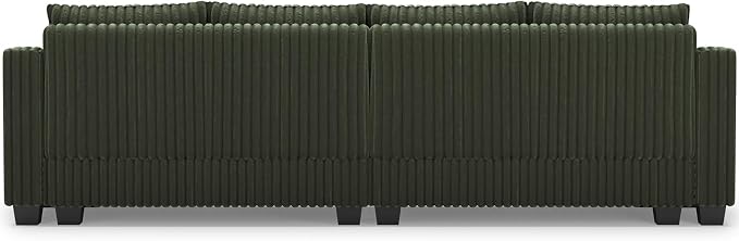 Belffin Sectional Couch with L-Shape Chaise L Shaped Couch with Ottoman - Image 9