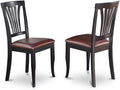 East West Furniture Avon 36" Faux Leather Dining Chairs in Black by EastWestFurniture