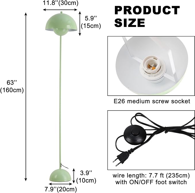 COSYLUX Modern Floor Lamp for Living Room, Industrial Tall Standing Lamp for - Image 6