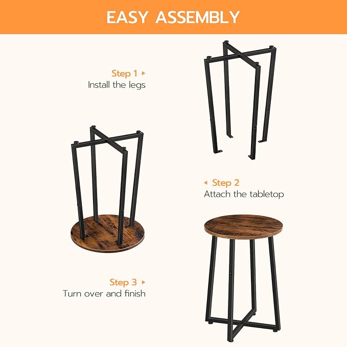 HOOBRO Side Tables Set of 2, Round End Accent Tables - Image 9