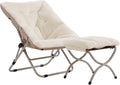 Tiita Folded Chair with Ottoman, Soft Faux Fur Oversized Folding Accent Chair by TiitaHome