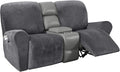 H.VERSAILTEX Velvet Stretch Recliner Couch Covers 6-Pieces Recliner Loveseat by HVERSAILTEX
