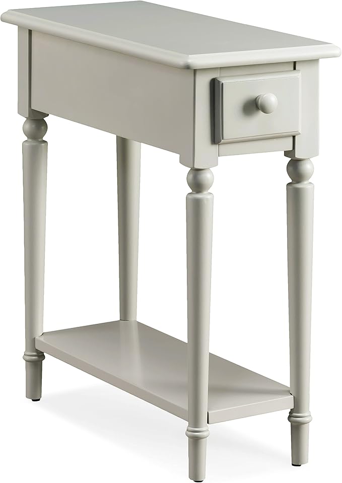 Leick Home Coastal End Table, Solid Wood, 1 Drawer, Bottom Display Shelf by LeickFurniture