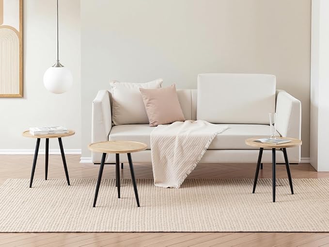 VECELO Modern Side Table, Round Small End Table, Exclusively Designed - Image 3
