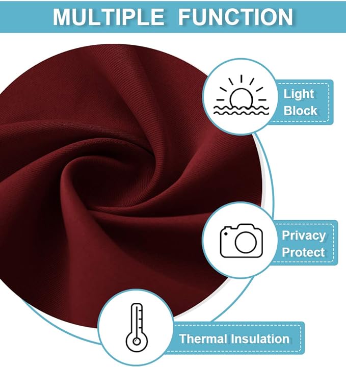 RYB HOME Blackout Curtains for Bedroom Living Room 72 inches Long, Thermal - Image 6