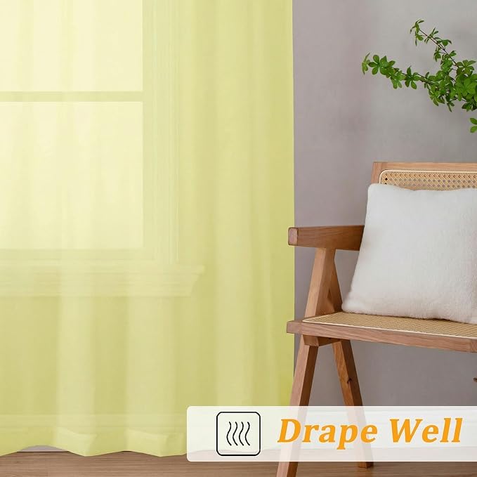 Gwine Short Kitchen Sheer Curtains 24 Inch Length - Image 6