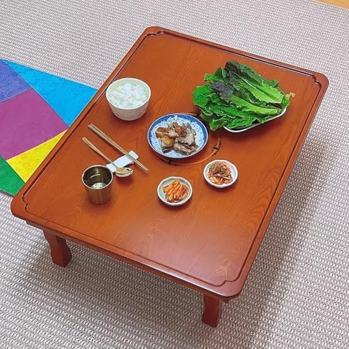 Korean Folding Table, Hand-Painted Low Wooden Dining/Tea Room Table, Versatile - Image 4