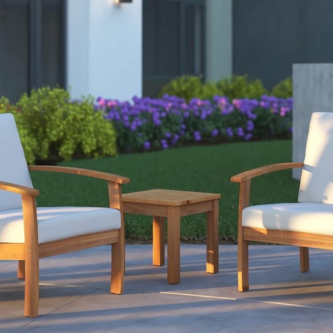 Balkene Home 63407 Lio Oslo Solid Wood Indoor/Outdoor Side Table Light Brown - Image 6