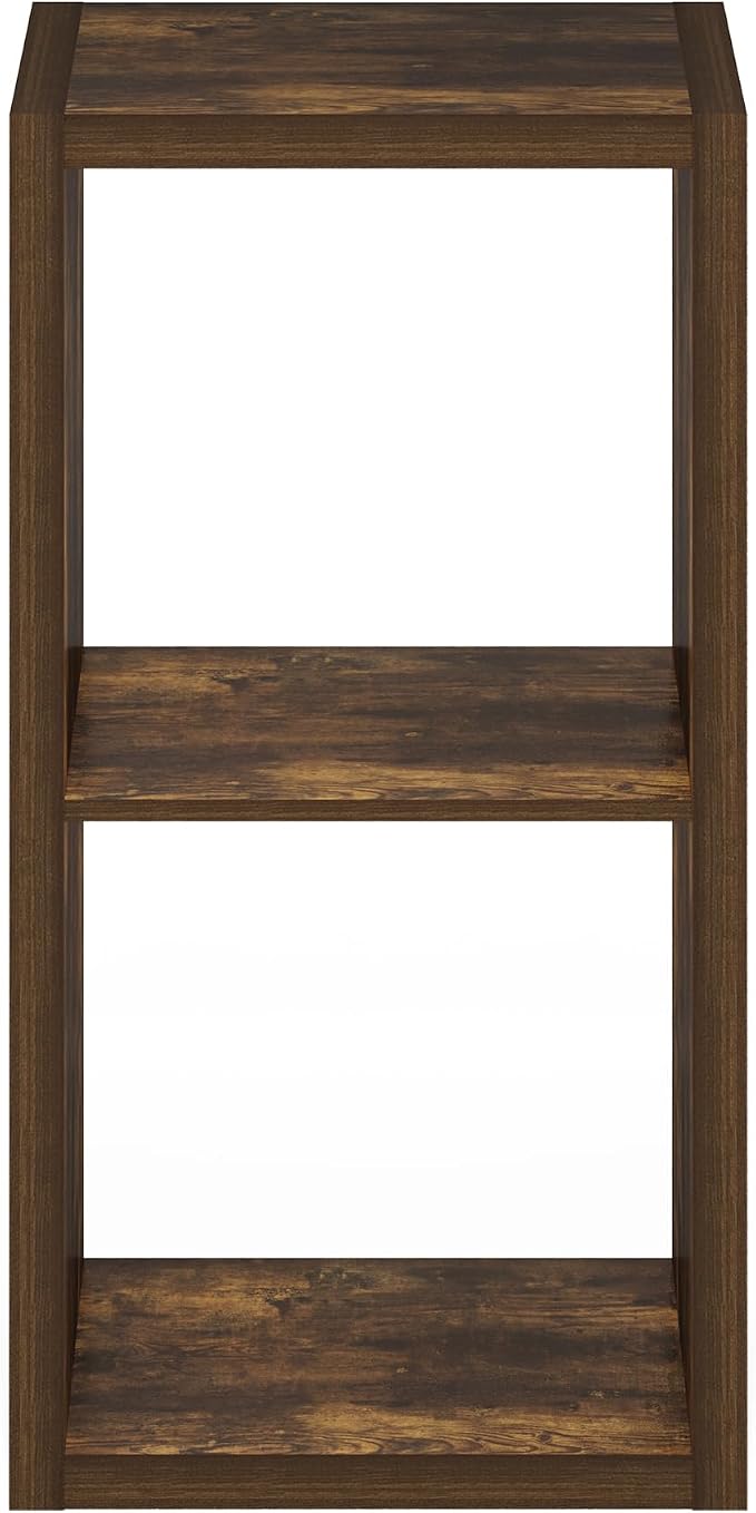 Furinno Cubicle Book Shelf, 2-Cube Bookshelf, Extra Thick Frame Horizontally & - Image 10