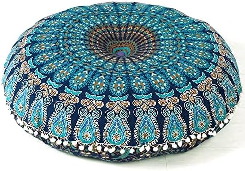 Mandala Floor Pillow Cover Meditation Cushion Seating Throw Hippie Round - Image 5