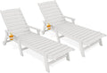 KINGYES HDPE Lounge Chair Outdoor Set of 2, Patio Chaise Lounge Recliner by KINGYES