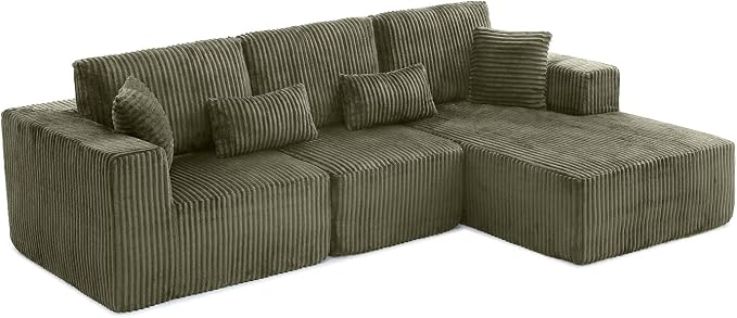 110" Cloud Sectional Couch, Modular Sectional Sofa - Image 6