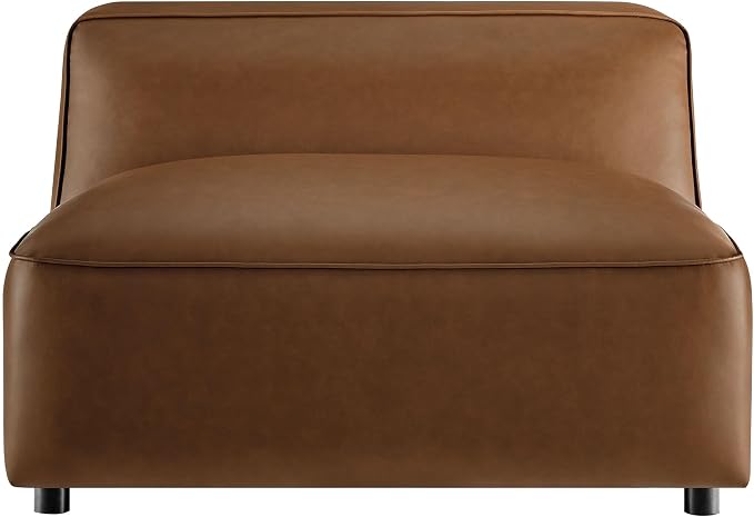Modway Auren Vegan Leather Modular Armless Chair in Coffee - Image 8