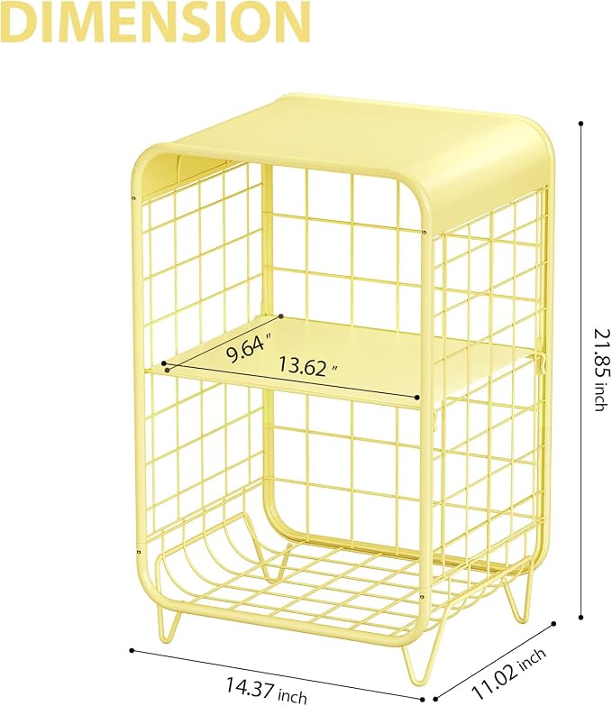 APEXCHASER Cute Nightstand, Metal Side Table, 3-Tier Modern End Table - Image 3