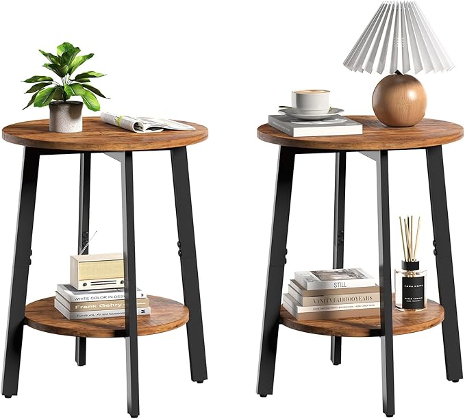 sthmec Side Table Set of 2, Small Round End Table by Unknown