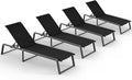 Aluminum Chaise Lounge Chair Outdoor, Foldable& No Assembly Patio Pool Lounge by Oasbira