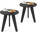 HDPS Outdoor Side Table Set of 2, Small Round Side Table Weather-Resistant by HOMENJOY