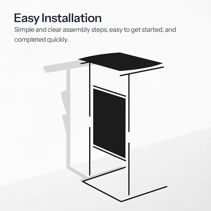 HOOBRO C Shaped End Table, 28.3" Side Table - Image 9