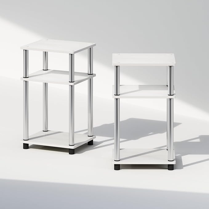Furinno Just 3-Tier Turn-N-Tube Open Storage Nightstand, Plastic Poles - Image 6