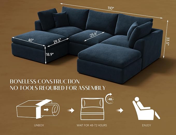 ohllob 110" Cloud Sectional Couches - Image 2