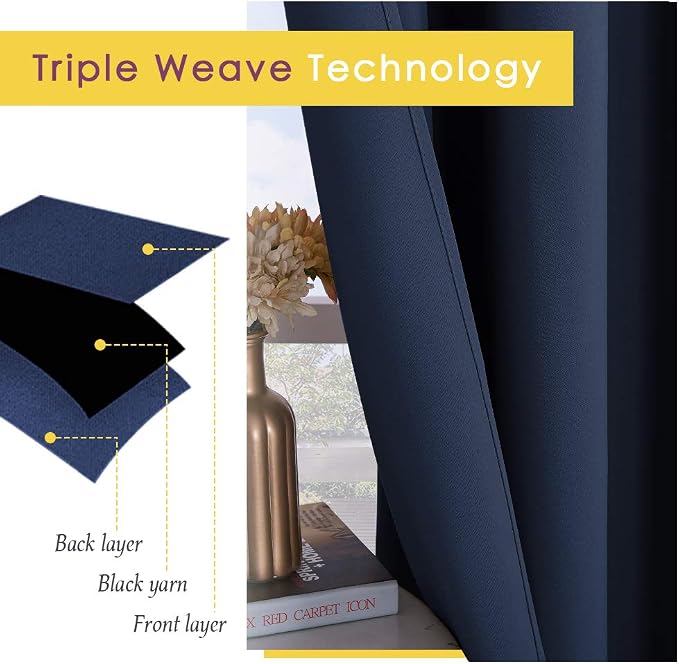 NICETOWN Blackout Draperies Curtains, All Season Thermal Insulated Solid - Image 3