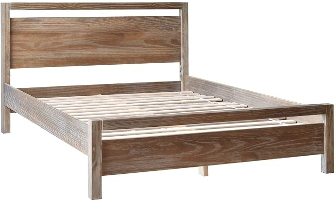 Grain Wood Furniture Loft Queen Size Solid Wood Bed, Brushed White - Image 5