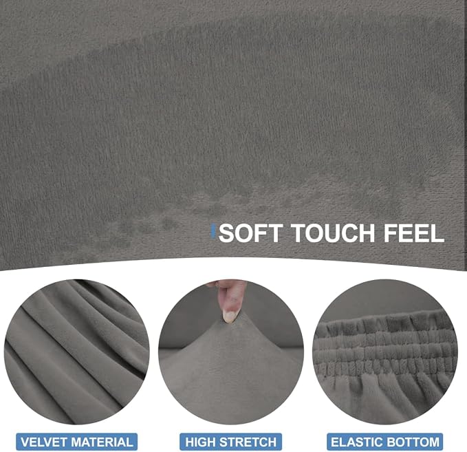 CUCRAF Cushion Sofa Cover 3 Piece Slipcovers, Soft Thick Velvet Couch Cover - Image 3