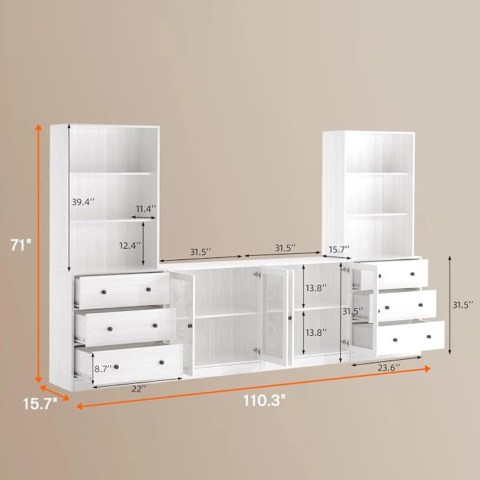 TUSY 71" Large TV Stand Set - Image 2