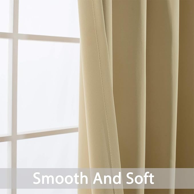 Yakamok Soft and Smooth Beige Curtains - Image 3