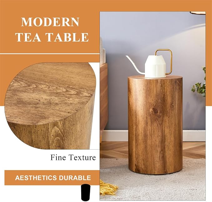 Round Side Table, End Table Living Room Table, Sofa Couch Bedside Table - Image 7