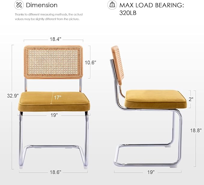 Zesthouse Dining Chairs Set of 4, Natural Rattan Accent Chairs - Image 2