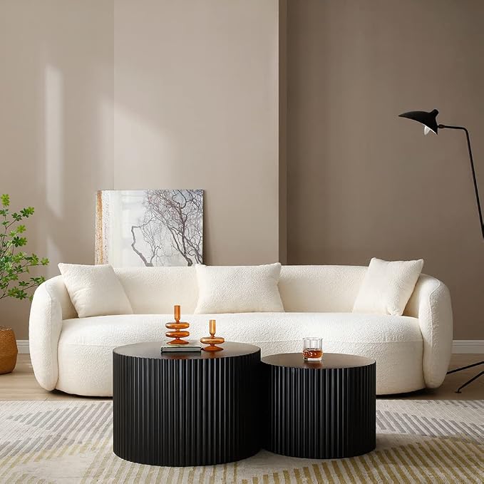 Black Round Coffee Table Set of 2 - Image 6
