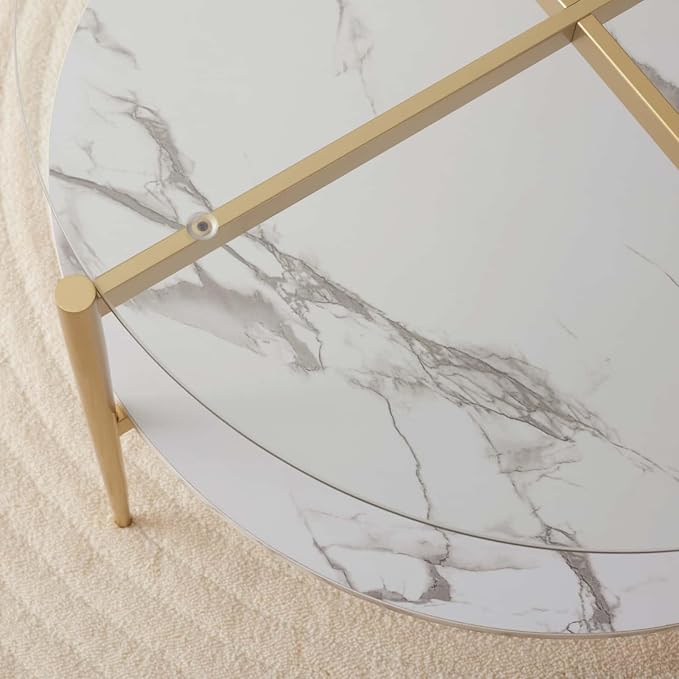 LumFurn Round Coffee Table for Living Room, Mid-Century Modern Design, D30 x H17 - Image 9