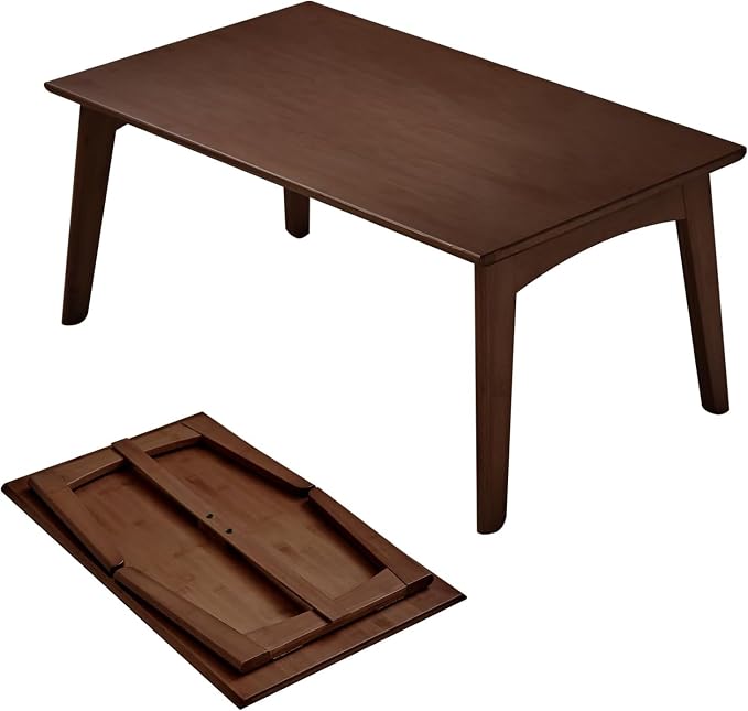 Bamboo Folding Coffee Table, Japanese Low Desk, No Assembly Portable Furniture by Unknown