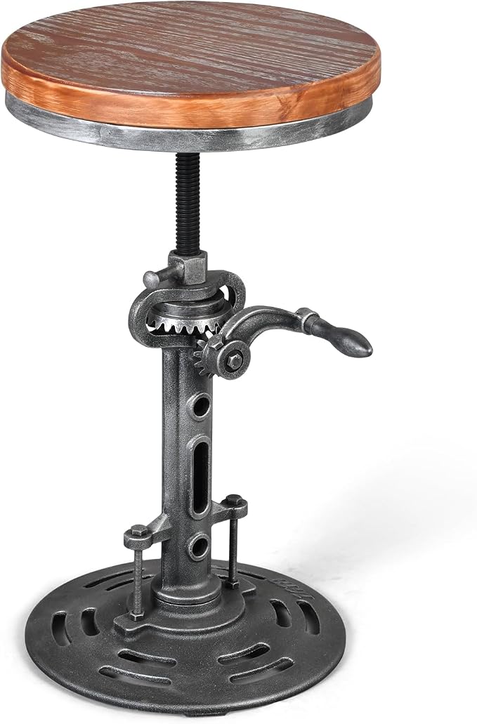 LOKKHAN American Antique Steampunk Deco Vintage Industrial Bar Cafe Stool - Image 4