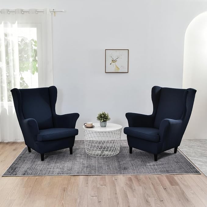 KRFOONN Stretch Wing Chair Slipcovers Printed 2 Piece Wingback Chair Covers - Image 7