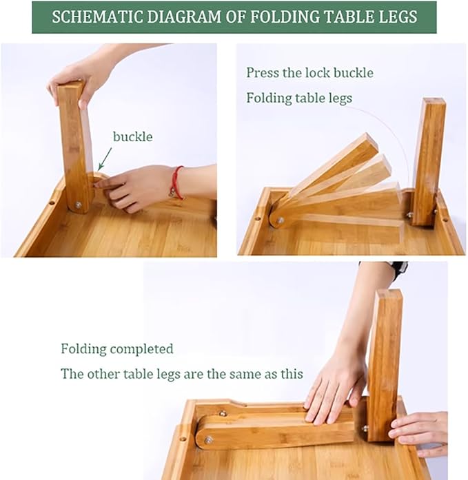 SH-tables Folding Japanese-Style Square Bamboo Table - Image 7