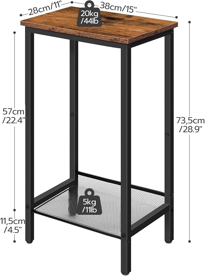 HOOBRO Tall Side Table, Industrial End Telephone Table - Image 3