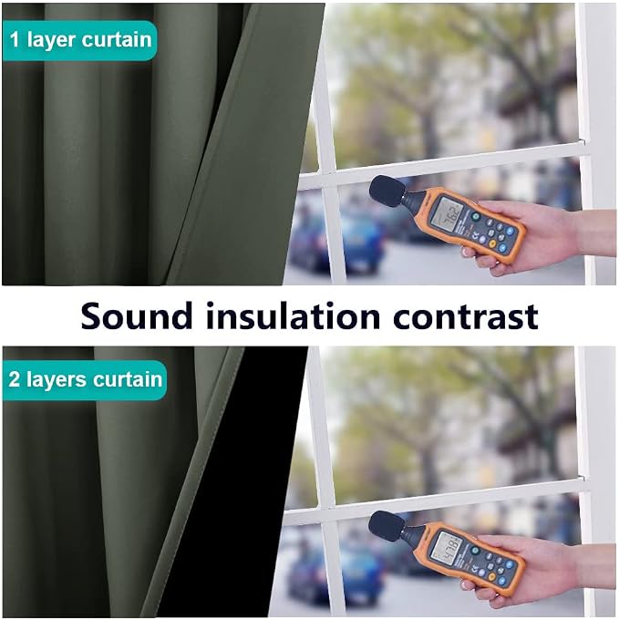 NICETOWN 100% Blackout Curtains 54 inches Long, Double-Deck Completely Blackout - Image 4