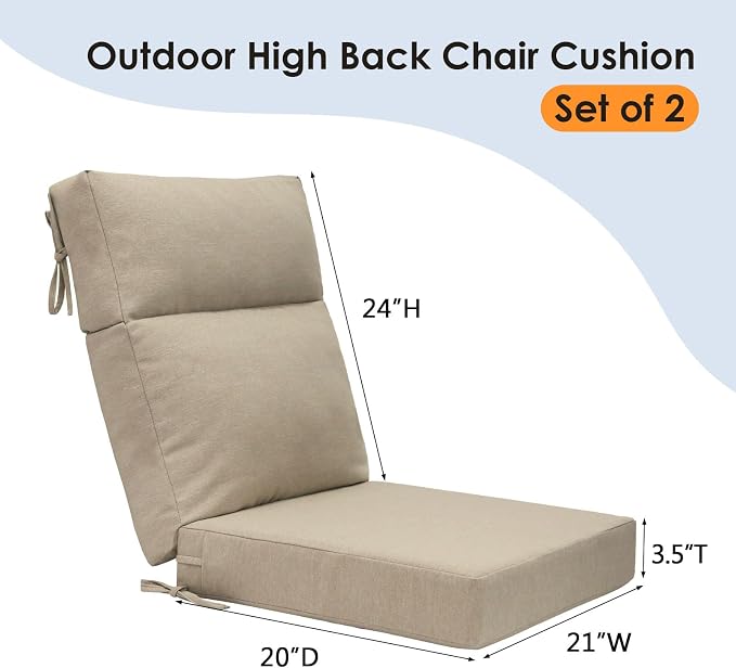 Unimatta Outdoor High Back Chair Cushion Seat Pads, 44 x 21 Inch - Image 5