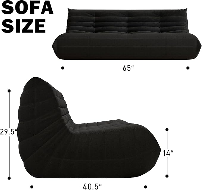 YVDNHP Big Bean Bag Chairs for Adults, 3 Seater Large Bean Bag Chair Sofa - Image 2