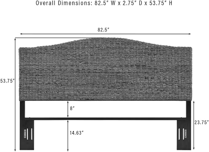 Crosley Furniture Serena Handwoven Natural Fiber Rattan Bed Headboard, Banana - Image 3