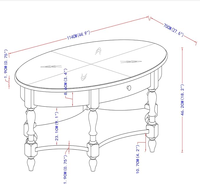 Solid Wood Oval Coffee Table - Image 2